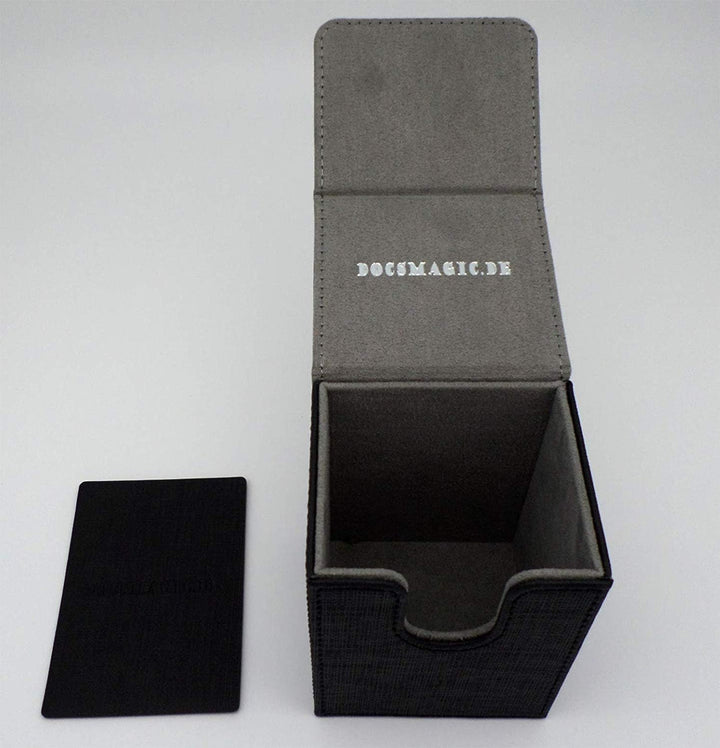 docsmagic.de Premium Magnetic Tray Long Box Black Medium + 3 Flip Boxes - Schwarz Medium + 3 Flip Bo