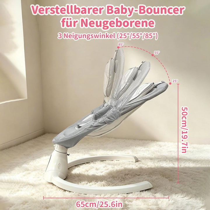 Elektrische Babywippe Schaukeln für Neugeborene, Baby Bouncer Newborn 0-6 Monate mit Weichem Stoff |