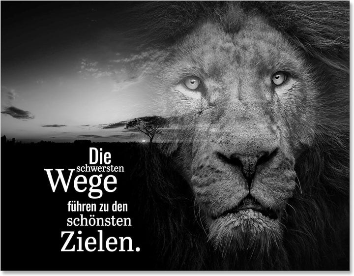 wandmotiv24 Leinwandbild Motivation, 60x45cm, Querformat, Die schönsten Ziele, Deko, Bilder auf Lein