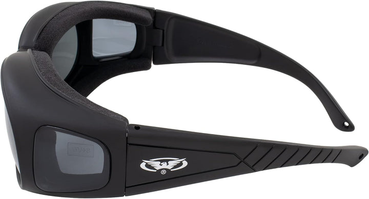 Global Vision austatter Motorrad Brille Black Frame/Smoke Lens, Black Frame/Smoke Lens