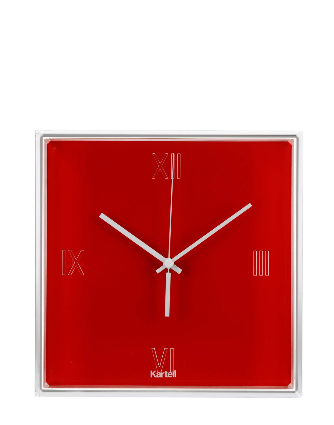 Kartell 190010 Tic und Tac, Wall Clock, Orangerot Deckende Farben , 30.0x30.0x8.0 cm Rosso Aranciato