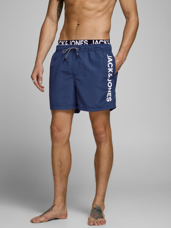 JACK & JONES Aruba Swim Shorts Herren Badehose S Medieval Blue (Logo), S Medieval Blue (Logo)