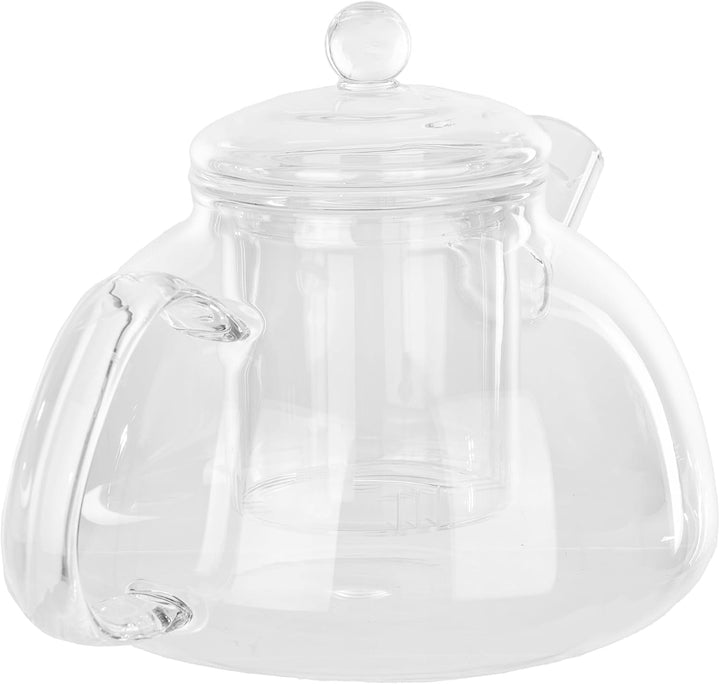 KADAX Teekanne aus Glas 1.3L, hitzebeständig, Glaskanne mit Siebeinsatz für losen Tee, Glasteekanne