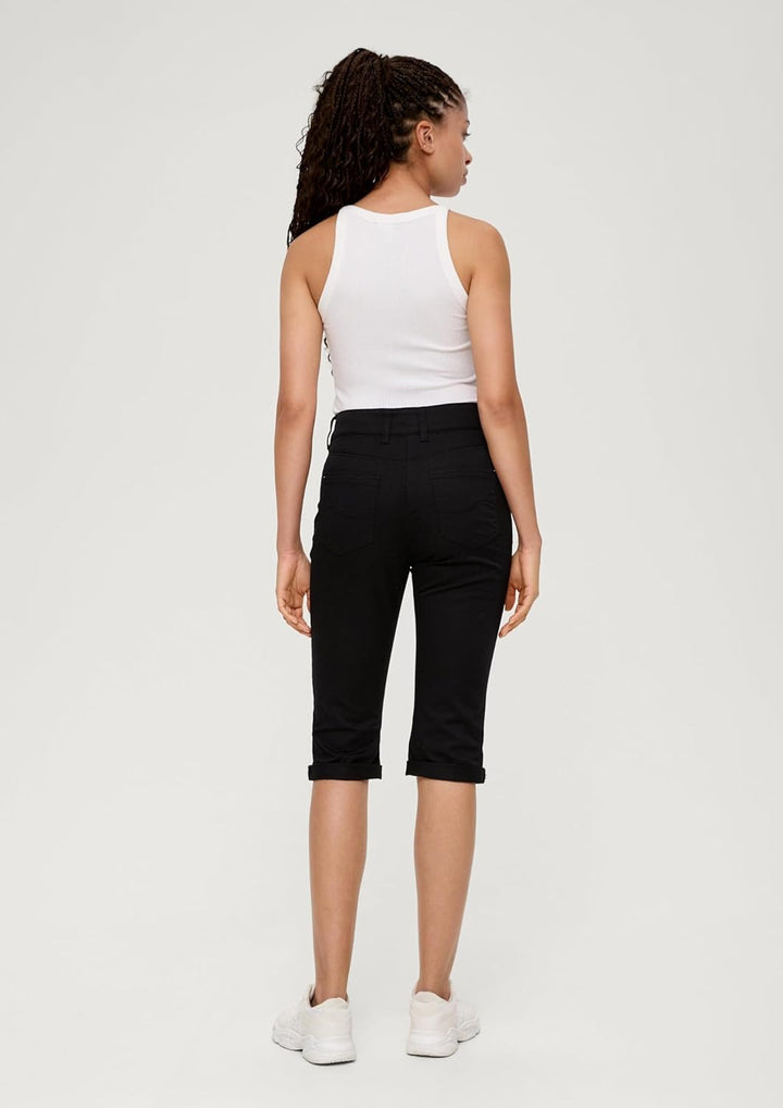 s.Oliver Damen Capri, Slim Fit, Schwarz
