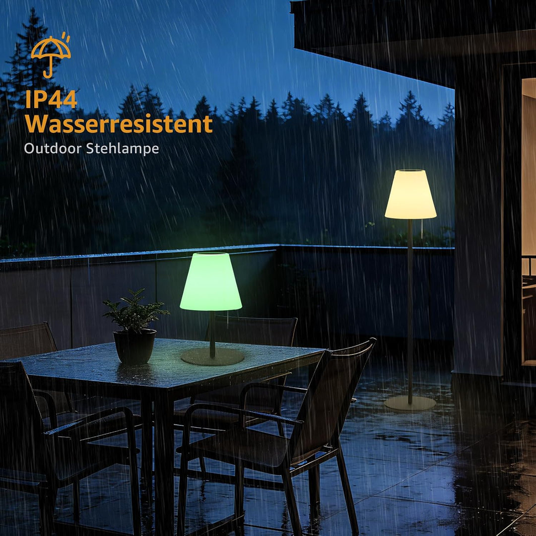 uuffoo Solar Stehlampe Aussen - Wiederaufladbare Dimmbare LED Stehlampen USB Höhenverstellbar Solarl