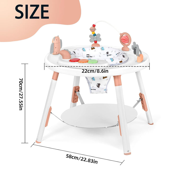 UBRAVOO Baby-Aktivitätszentrum, 3-in-1 Baby Lauflernhilfe mit abnehmbaren Spielzeugen und 360° Drehb