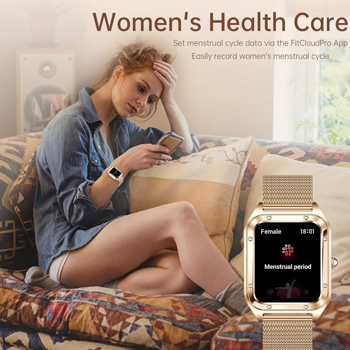 Smartwatch für Damen mit Sprachassistent,1,59" Touchscreen Damen Smart Watch mit Tätigen/Annehmen vo