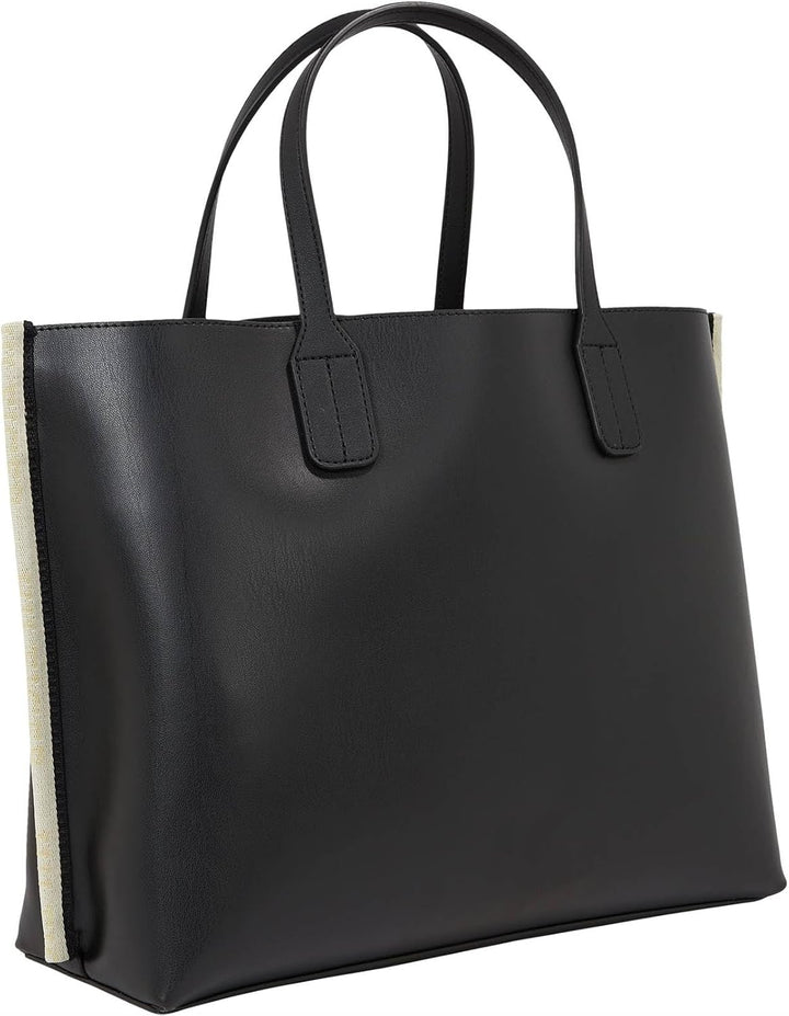 Tommy Hilfiger Damen Tote Bag Tasche Iconic Tommy Satchel Mittelgross Einheitsgrösse Schwarz, Einhei