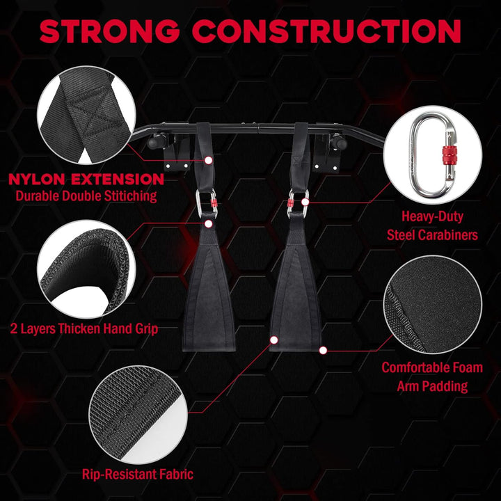 DASKING Bauchmuskelschlaufen Armschlaufen für Bauchtraining, Klimmzugstange Bauchtrainer, Fitness Ab