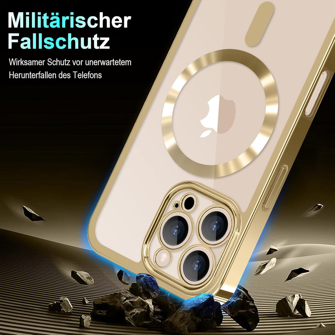 Handyband für iPhone 16 Pro Hülle mit Band + 2 Stück Glas Schutzfolie Transparent Silikon Handyhülle