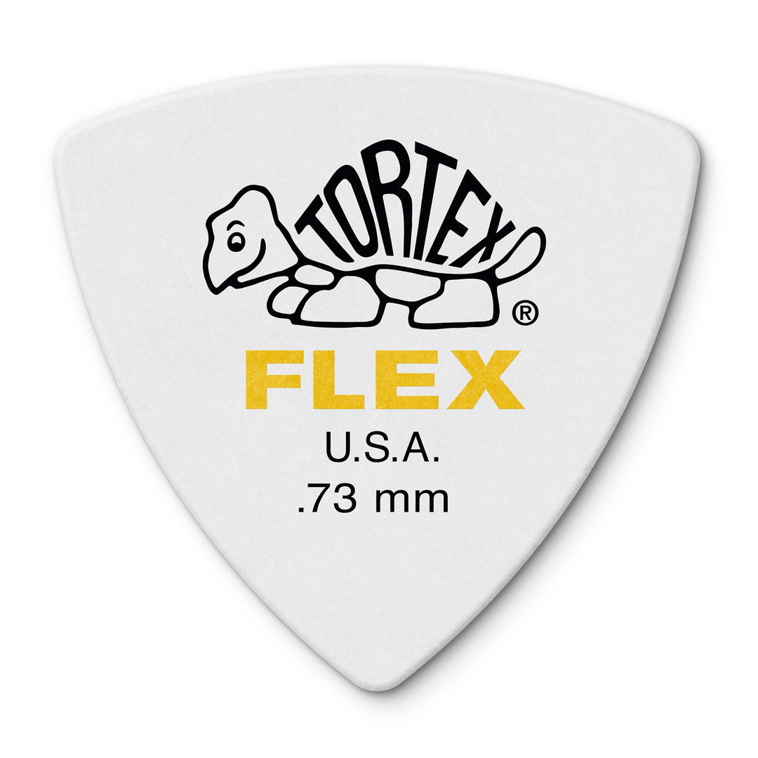 Médiators Jim Dunlop 0,73mm Tortex Flex Triangle 0,73mm sachet de 72 .73 mm Weiss, .73 mm Weiss