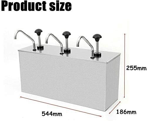Saucenspender 4L×3, Edelstahl Sossenspender Gewürzspender Dispenser Catering Ketchup Spender Pumpe S