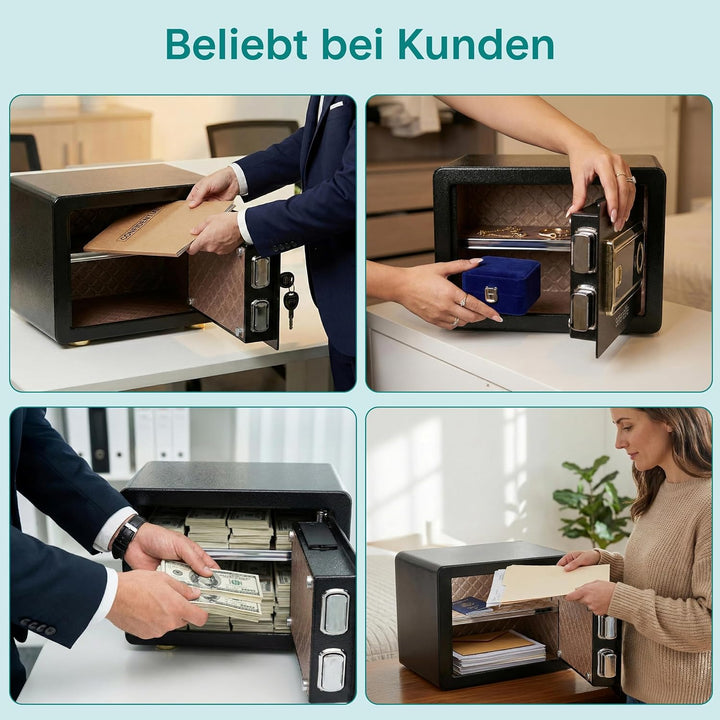 SereneLife 18L Tresor, Safe Für Zuhause Feuerfest &amp; Wasserdicht, Digitaler Heimtresor mit Zugriff pe