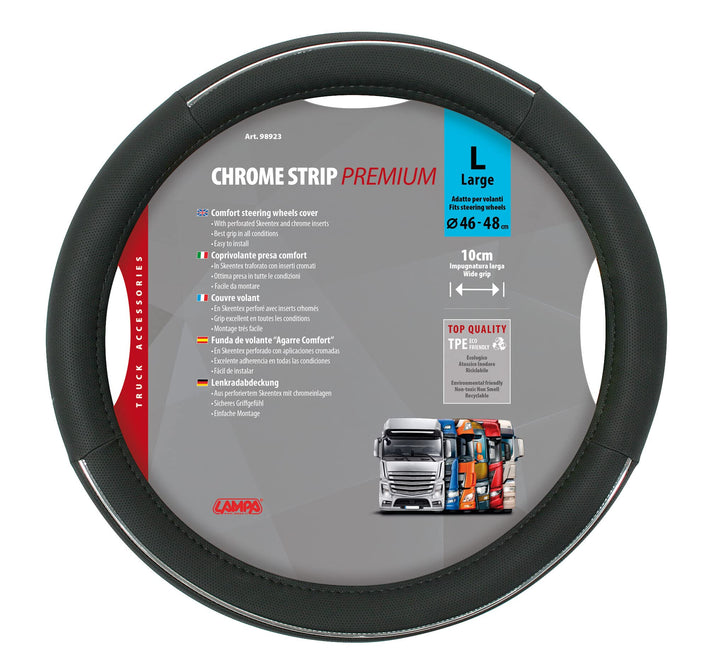 Lampa 98923 Crome den Streifen Premium Steering-Wheel Cover