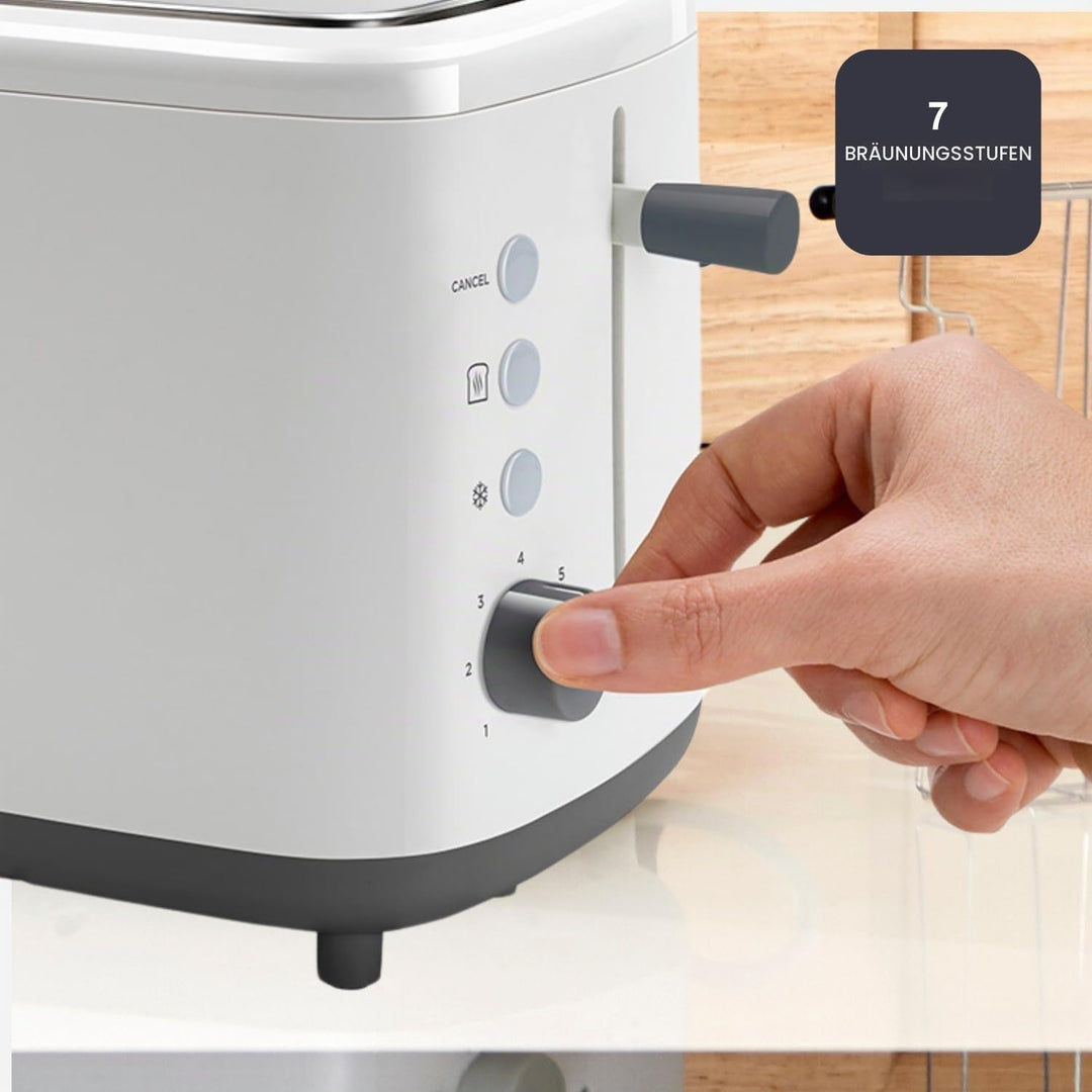 Black+Decker + Decker BXTO820E - Toaster 820W. 2 breite Toastschlitze. 7 Röstgradstufen. Automatisch