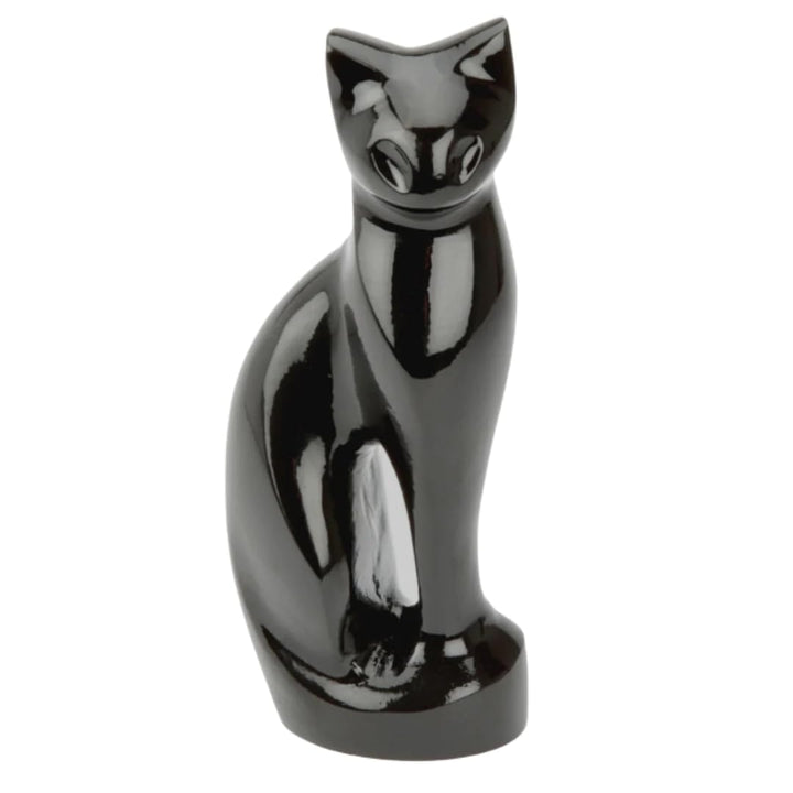 URNS UK Stanley Urne in Katzenform, Schwarz, Schwarz