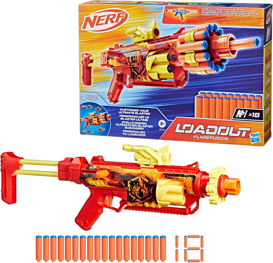 Nerf Loadout FlareFusion Blaster und 18 Nerf N1 Darts