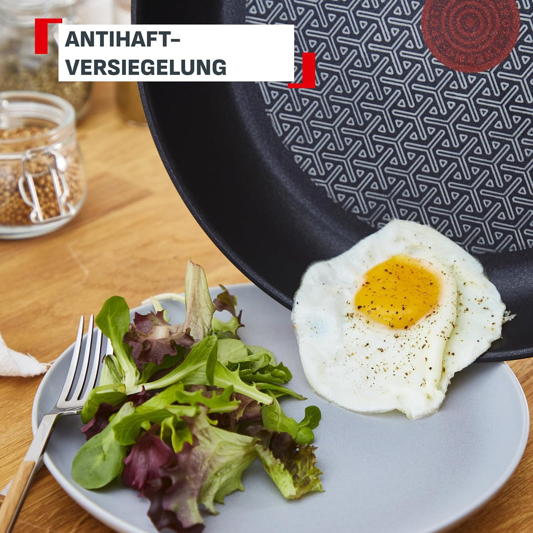 Tefal G726S204 Set, Edelstahl, 24 cm und 28 cm, 2-teilig Kochgeschirr, Comfort Max, Bratpfannen, Sch