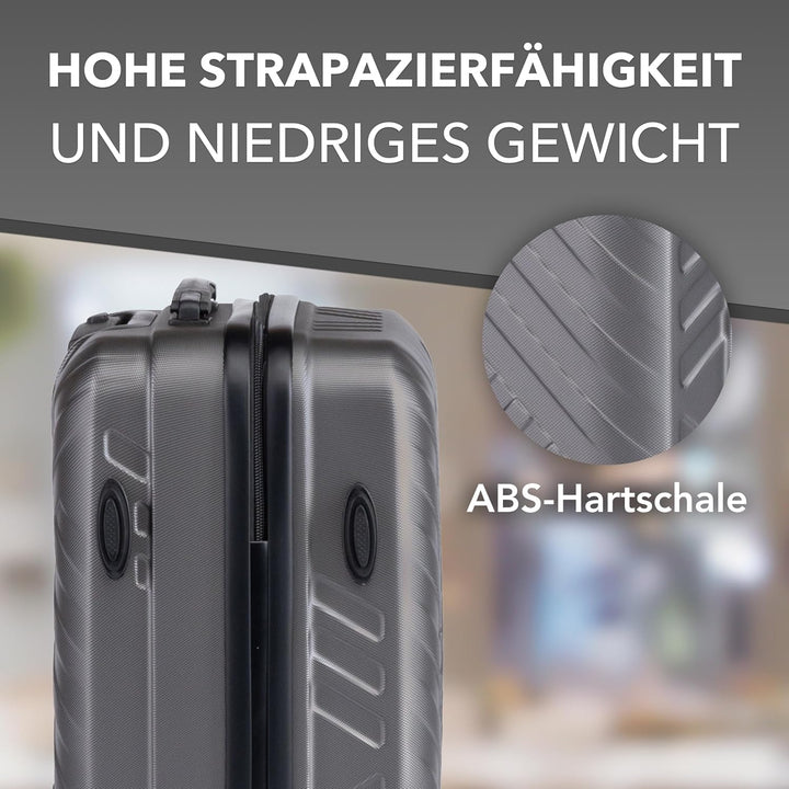 Xonic Design Reisekoffer - ABS Hartschalen Koffer mit 360° Leichtlauf-Rollen - hochwertiger Trolley