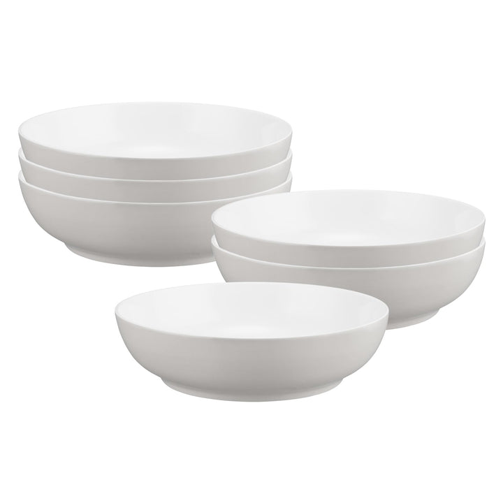Seltmann Weiden Liberty Pure Colors New Grey Foodbowls 6er Set, Runde Servierschalen mit farbiger Au