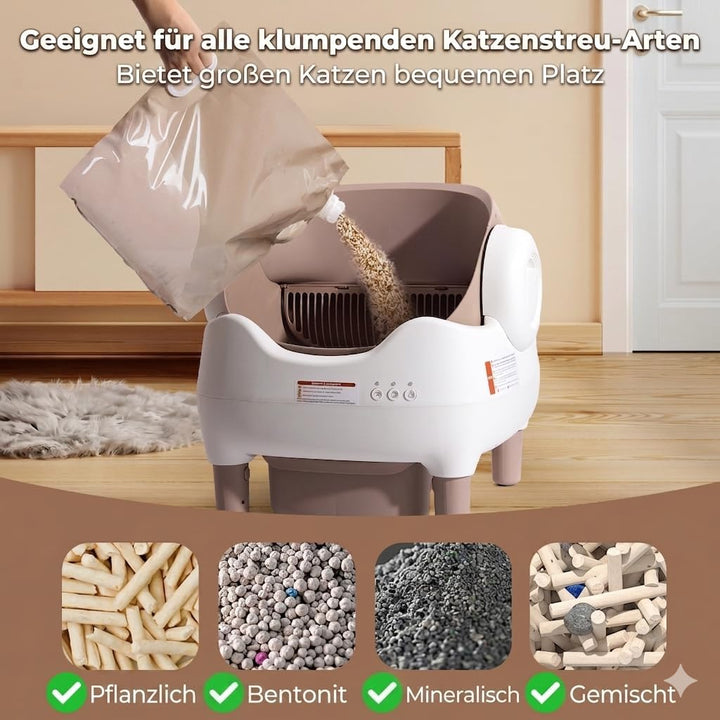 Fsitego Katzenklo Selbstreinigend: Automatische Katzentoilette mit App-Steuerung – Elektrische Katze