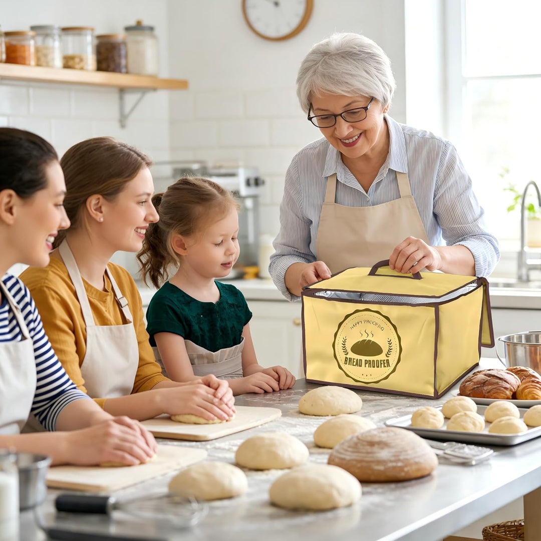 Gärbox Sauerteig, Teigbox Pizza mit Deckel - Faltbare Brot Gärbox 30L, Temperatur & Timer, Pizzateig
