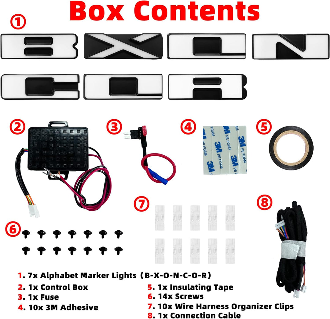 Emblem Logo Bronco LED-Licht für Ford Bronco 2021 2022 2023 2/4 Tür Kühlergrill Emblem Gelb (Nur SUV