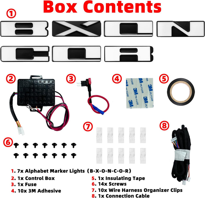 Emblem Logo Bronco LED-Licht für Ford Bronco 2021 2022 2023 2/4 Tür Kühlergrill Emblem Gelb (Nur SUV