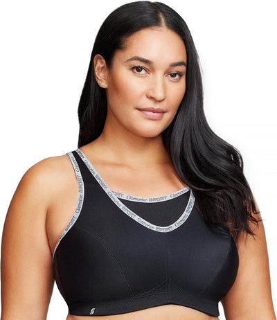 Glamorise Damen Bustier BH mit Perfektem Halt Sports Bra 105J Schwarz, 105J Schwarz