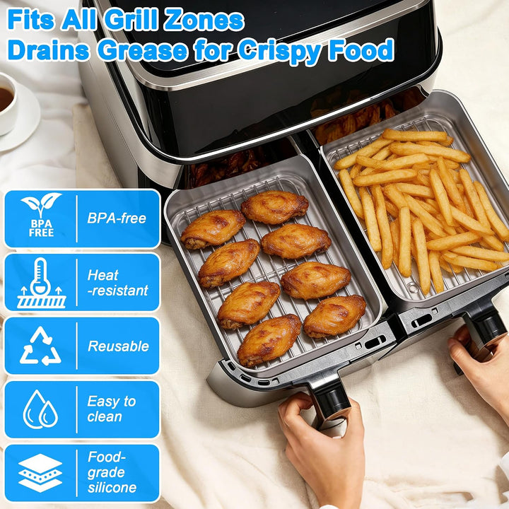 Heissluftfritteuse Zubehör 7-tlg, Edelstahl Airfryer Auflaufform für Ninja FlexDrawer AF500EU AF400E