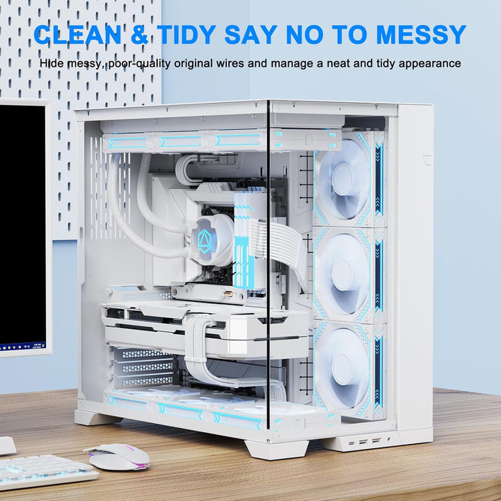 Sirlyr Perlweisses PSU-Verlängerungskabel-Set, massgeschneidertes ummanteltes Netzteilkabel, Mod für