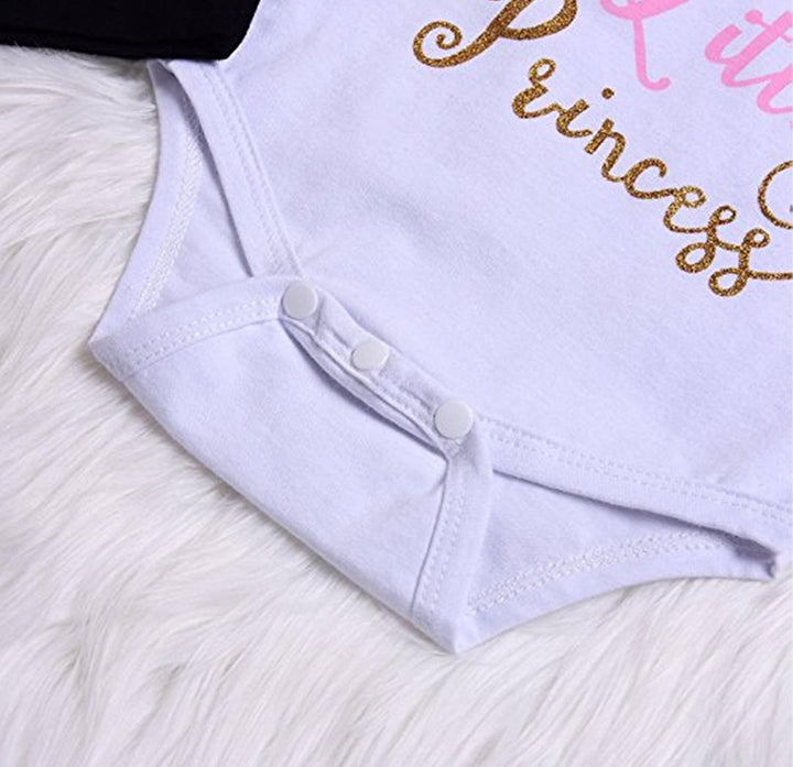 Juflam Nettes Neugeborenes Kinder Baby Mädchen Outfit Daddy Little Princess Strampler + Blumen Hose