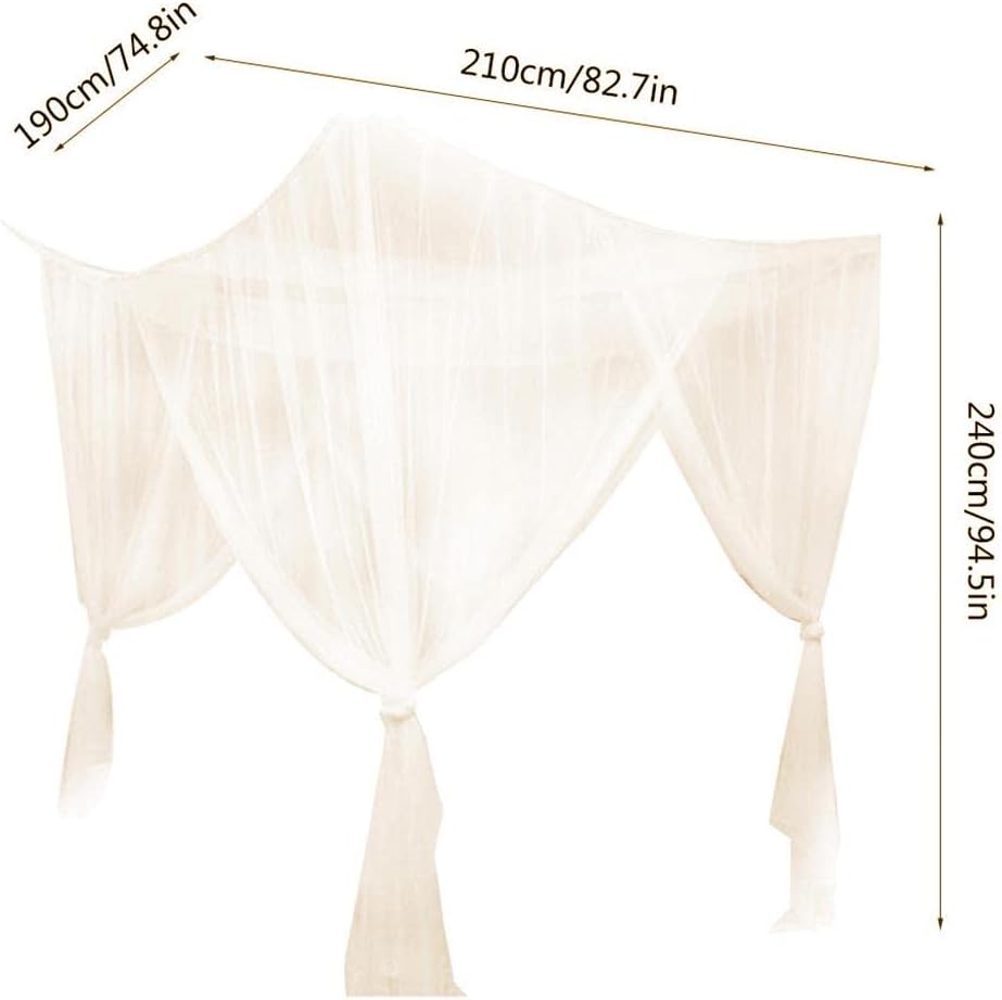 Baoblaze Europäische Art Bettwäsche Baldachin 4 Eckpfosten Moskitonetz Vorhang Indoor e Outdoor, Bei
