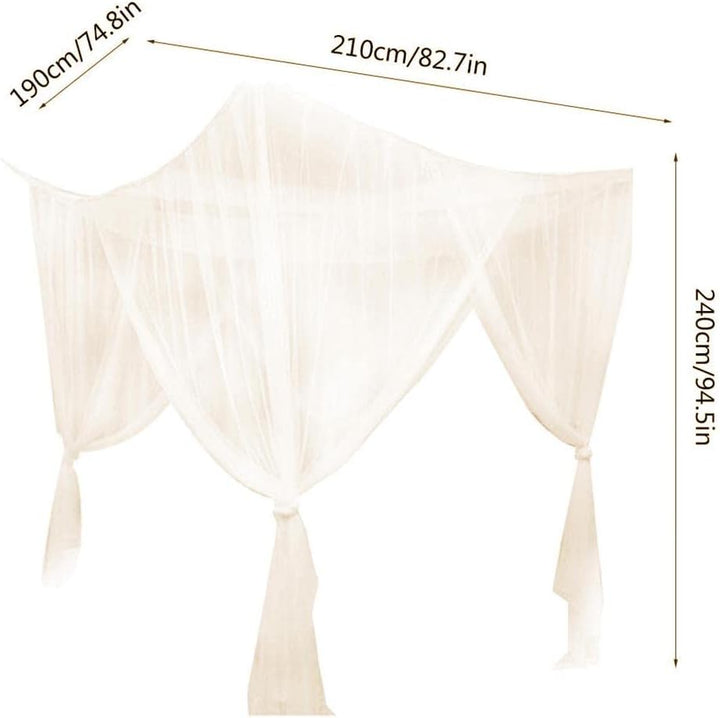 Baoblaze Europäische Art Bettwäsche Baldachin 4 Eckpfosten Moskitonetz Vorhang Indoor e Outdoor, Bei