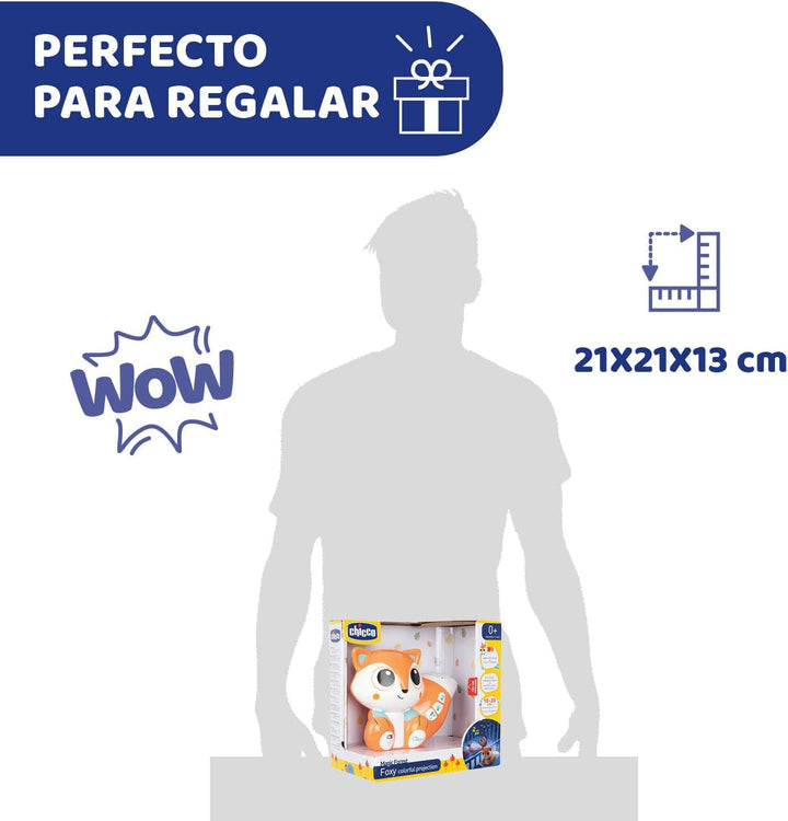 Chicco Projektor Foxy, niedlicher tragbarer Projektor mit entspannenden Melodien und bunten Projekti