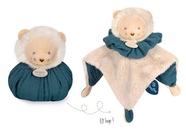 Doudou et Compagnie - DC3931 Kuscheltier Löwe, Kugel, Braun, 25 cm Grün Löwe, Grün Löwe