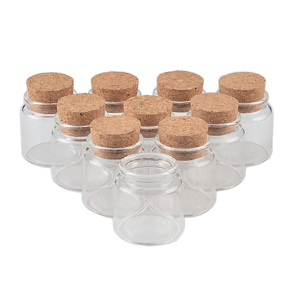 Jarvials 24pcs Aussendurchmesser 47mm vier verschiedene arten von klaren flaschen mit korken (24, 50