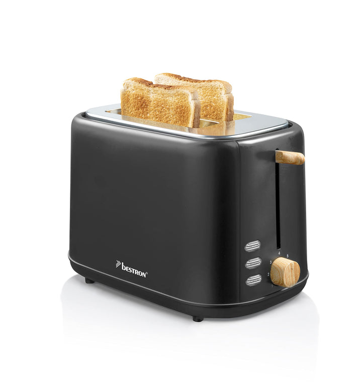 Bestron Toaster für 2 Toastscheiben, inkl. Brötchenaufsatz, 7 Bräunungsstufen & Krümelschublade, 800