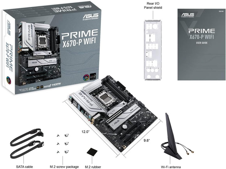 ASUS PRIME X670-P WIFI Gaming Mainboard Sockel AMD AM5 (Ryzen 7000, ATX, PCIe 5.0, 3x M.2, DDR5-Spei