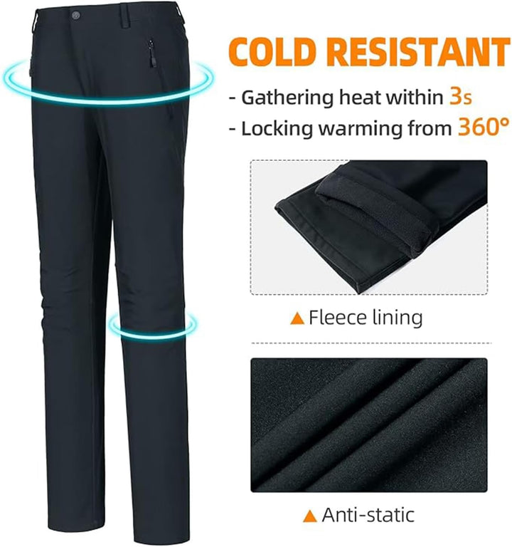 Ambayz Softshellhose Damen Wasserdicht Winddicht Fleece Gefüttert Outdoor Wandern Skihose Isolierend
