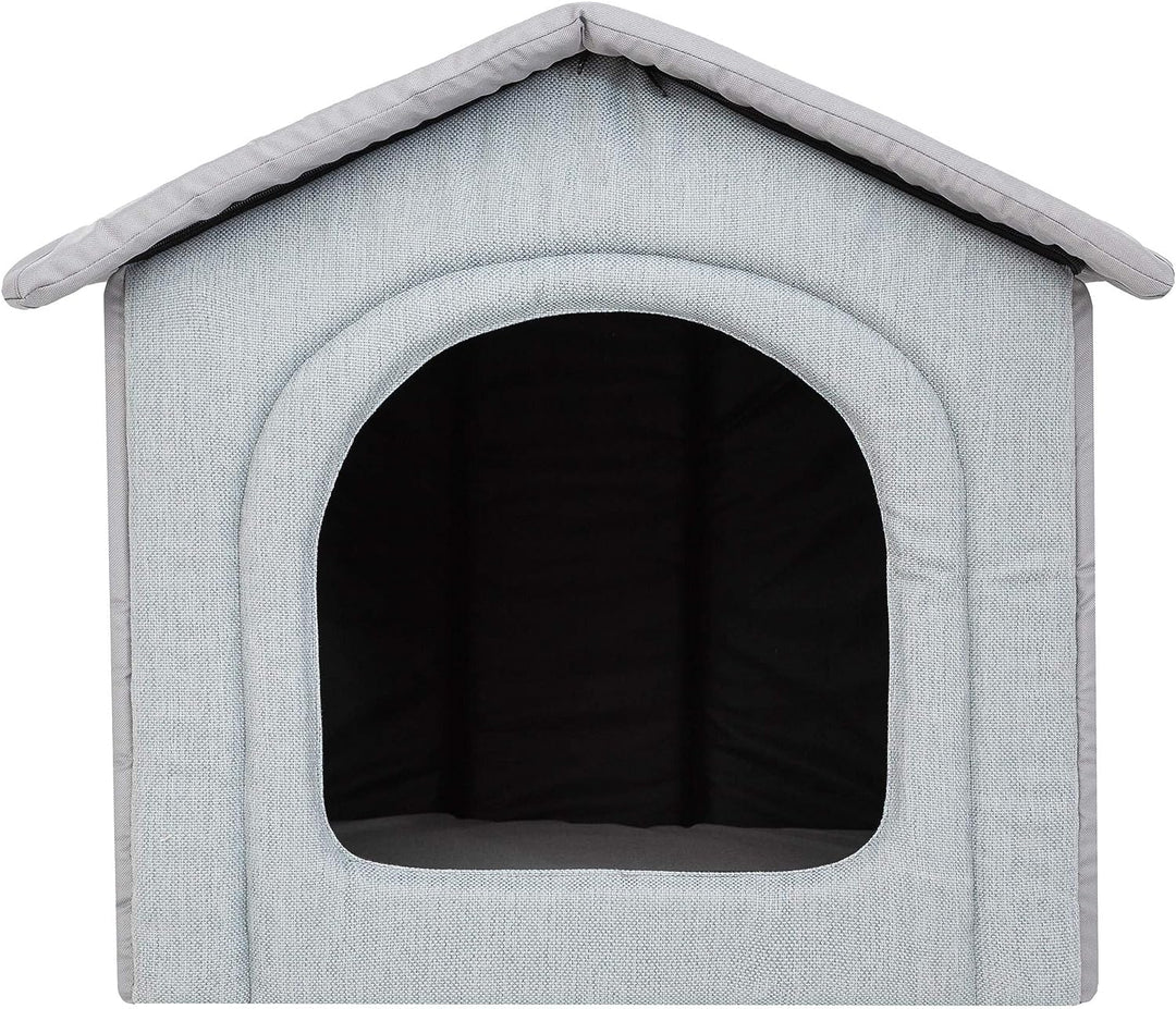 Hundehütte Hundehöhle Hundebett Hundehaus Katzenhöhle mittle L - 52x46 cm hellgrau L - 52x46x53 cm h