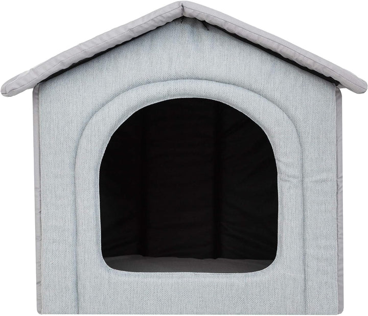 PillowPrim Hundehütte Hundehöhle Hundebett Hundehaus Katzenhöhle mittle M - 44x38 cm hellgrau M - 44