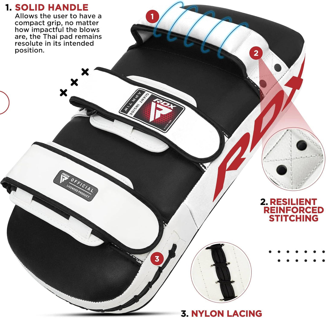 RDX Schlagpolster zum Kampfsport, Curved Trittschlagpolster Kickboxen, Muay Thai Training, Maya Hide
