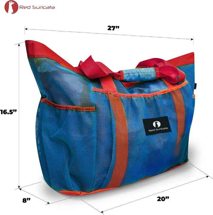 Red Suricata Ra-rso-lamebeba1 Netz-Strandtasche Blau/Rot, Blau/Rot