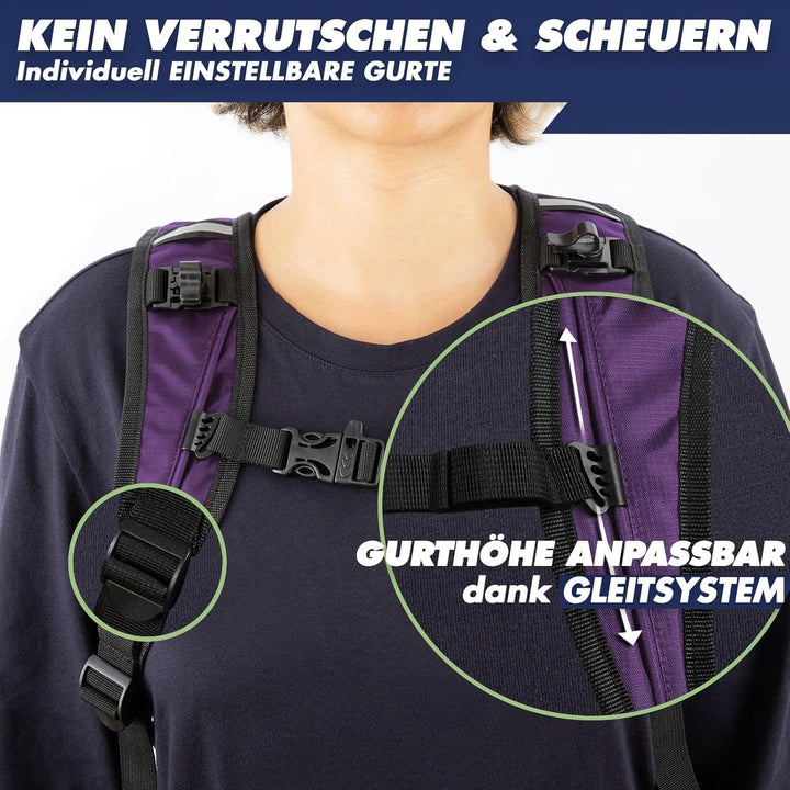 SASMO® Laufrucksack Damen 6L (Beere) mit Thermofach | Lauf Rucksack - Ultraleicht 300g | Laufrucksac