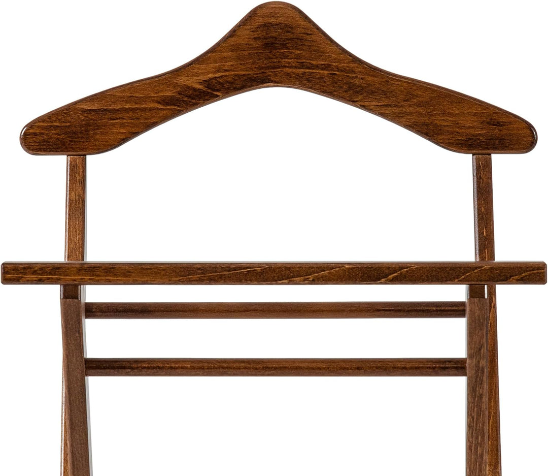 konsimo klappbarer Herrendiener – Kleiderständer aus Massivholz, für Jacken, Hosen, Gürtel und Krawa