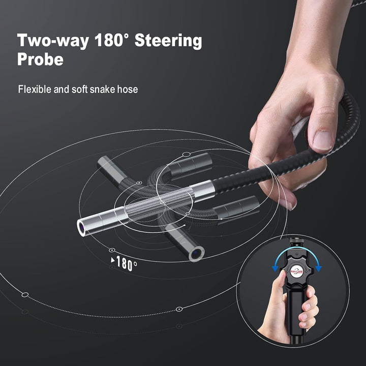 Ralcam Endoskopkamera mit Licht Camera - Inspektionskamera 8.5mm HD1080P Industrial Endoscope mit 6