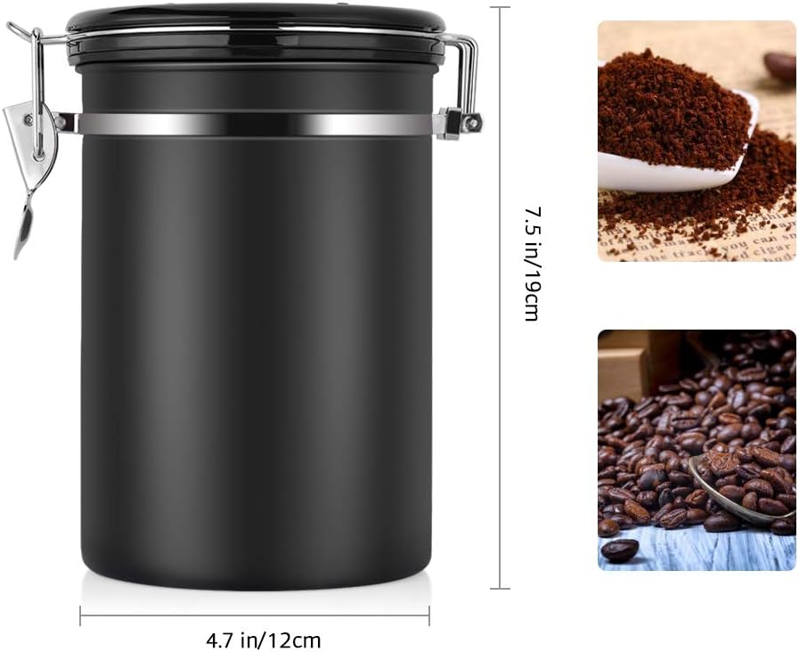 Jeffergarden Kaffeekanister 1,8 L Edelstahl Grosser Behälter Luftdicht für Gemahlenes Stahlpulver Bo