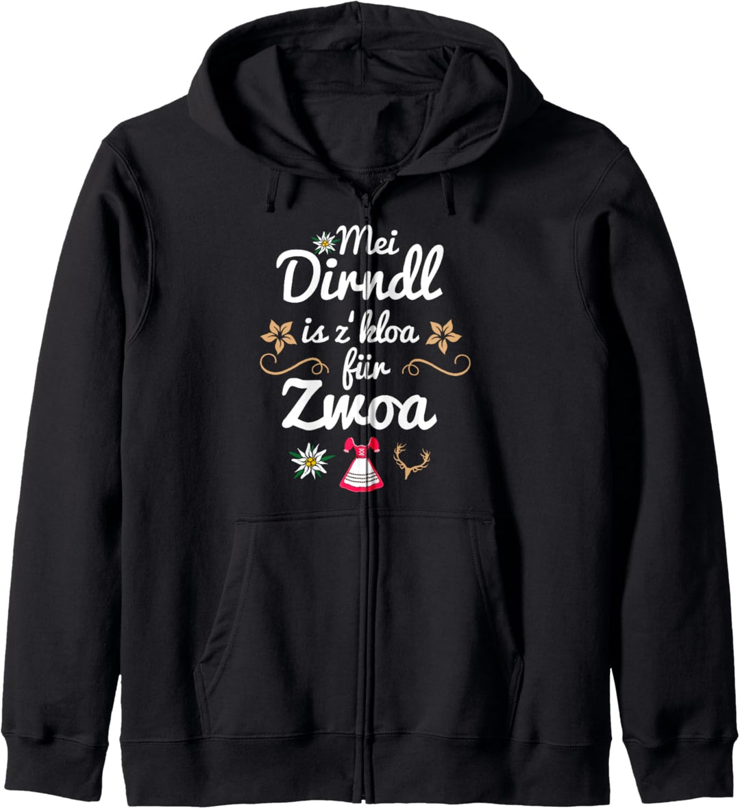 Mei Dirndl is z kloa für Zwoa Schwangerschaft Spruch lustig Kapuzenjacke