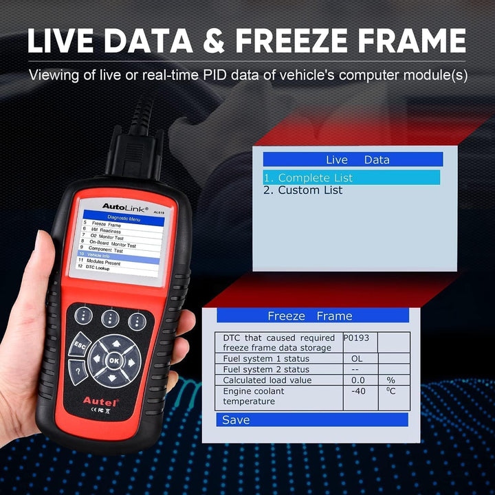 Autel AutoLink AL619 2023 Neuester OBD2 Scanner, Auto ABS/SRS Diagnosegerät, Zurücksetzen der ABS Ai